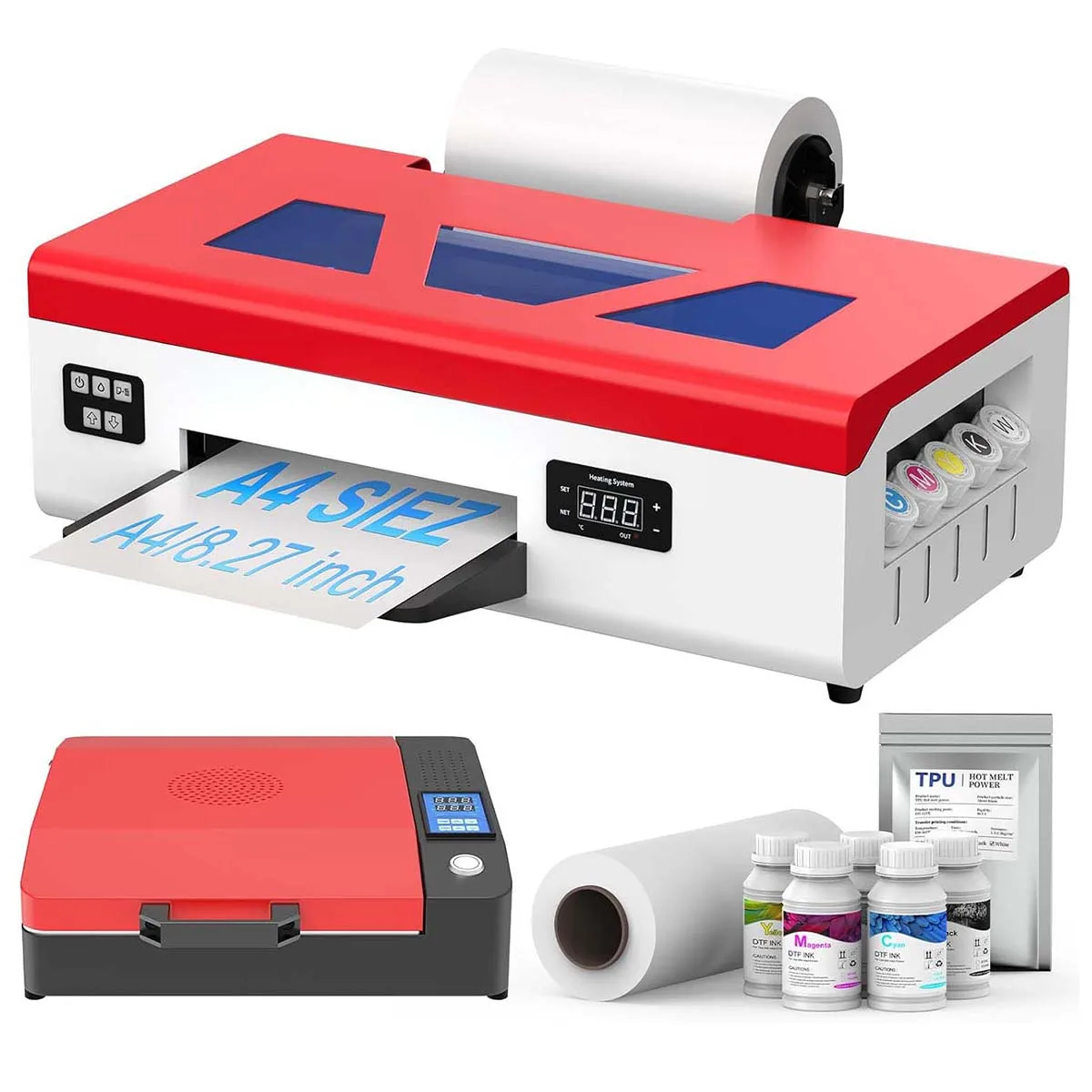 

A4 Dtf Printer, Direct to Film Machine with White Ink Circulation Color Inkjet Printing For Clothing Fabrics for small business