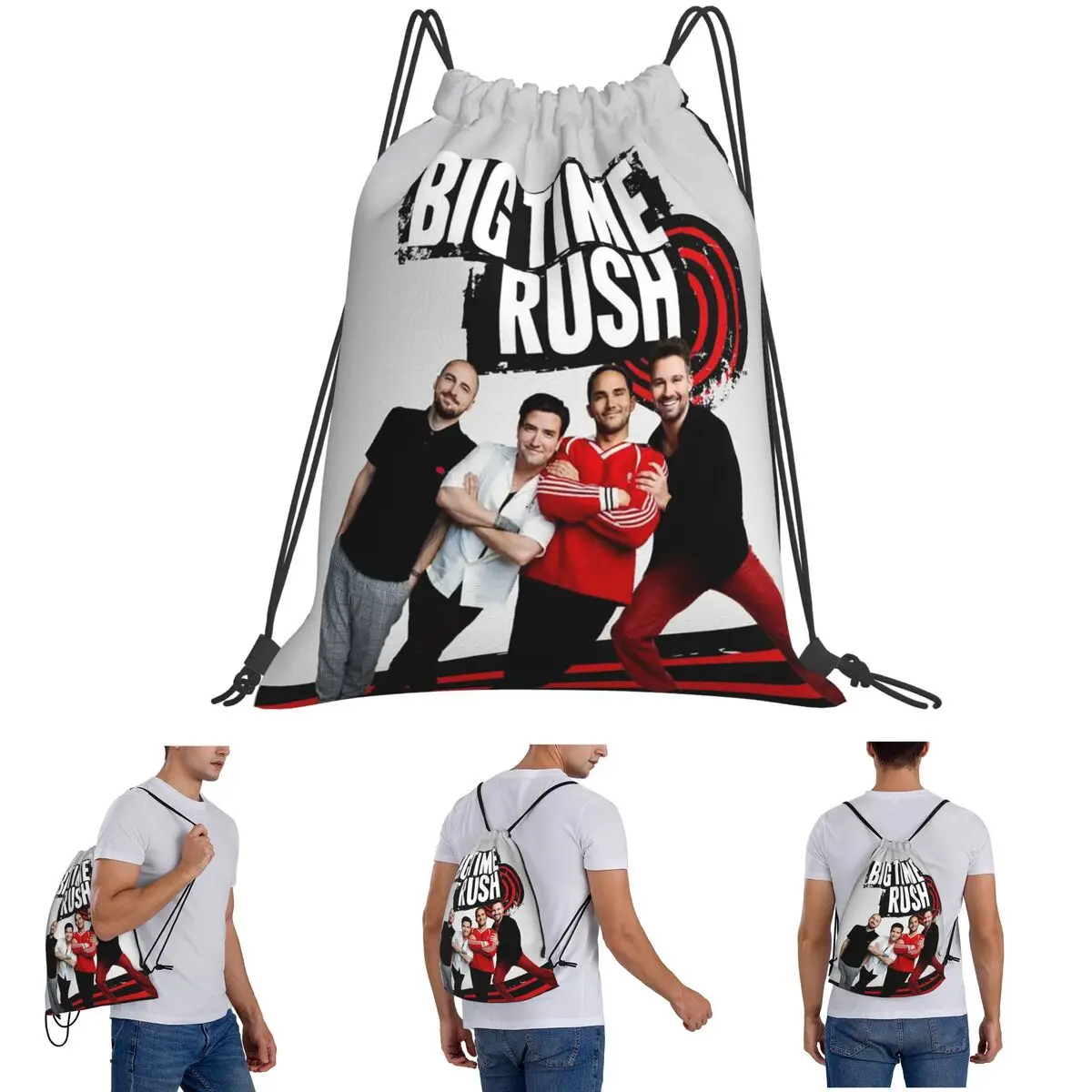 Big Time Rush BTR Band Music Backpacks Portable Drawstring Bags Sports Bag Book Bags for Travel Students