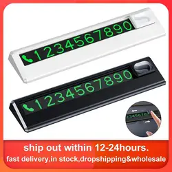 1PCS Car Styling Temporary Parking Card Plate Telephone Number Black/white Auto Phone Number Card Card Car Sticker Luminous
