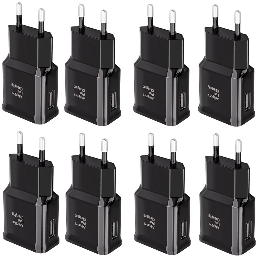 10pcs QC3.0 US Eu AC HomeTravel Wall Charger Fast Quick Charging USb Power Adapters For Iphone 13 14 15 Samsung Xiaomi huawei