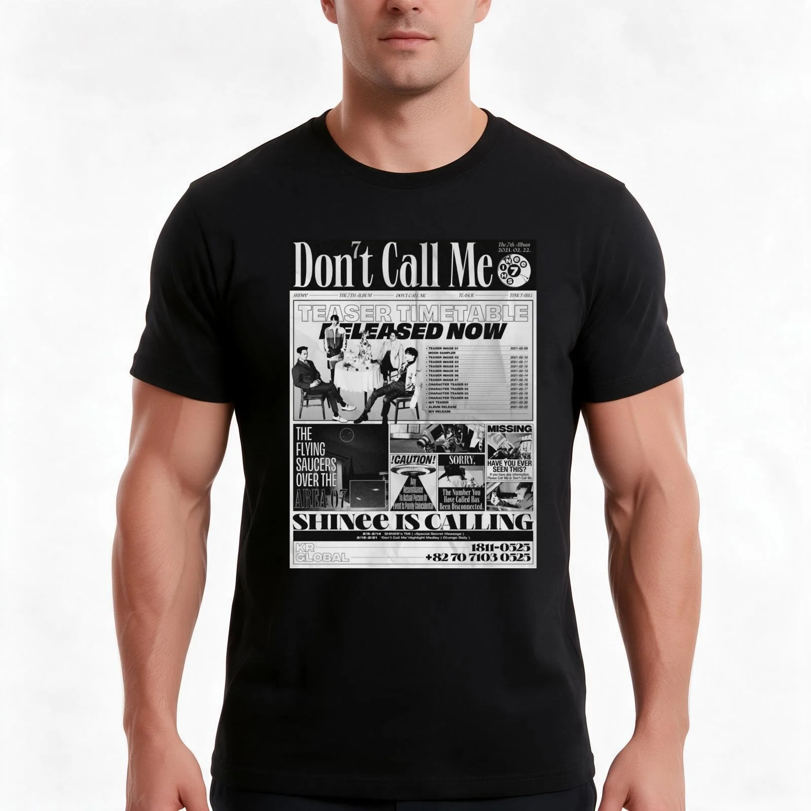 Gift Idea Shinee 7Th Album Don’T Call Me Poster Cool Gifts T-Shirt Summer Casual Cotton Tee Oversized Streetwear Tops