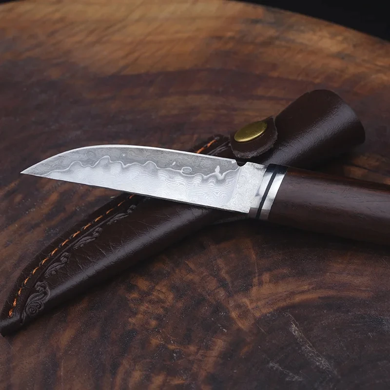 3 Inch Sharp Kitchen Knife Damascus Pattern 10Cr15MoV Stainless Steels High Hardness Knife Quality Carving Chef Knives