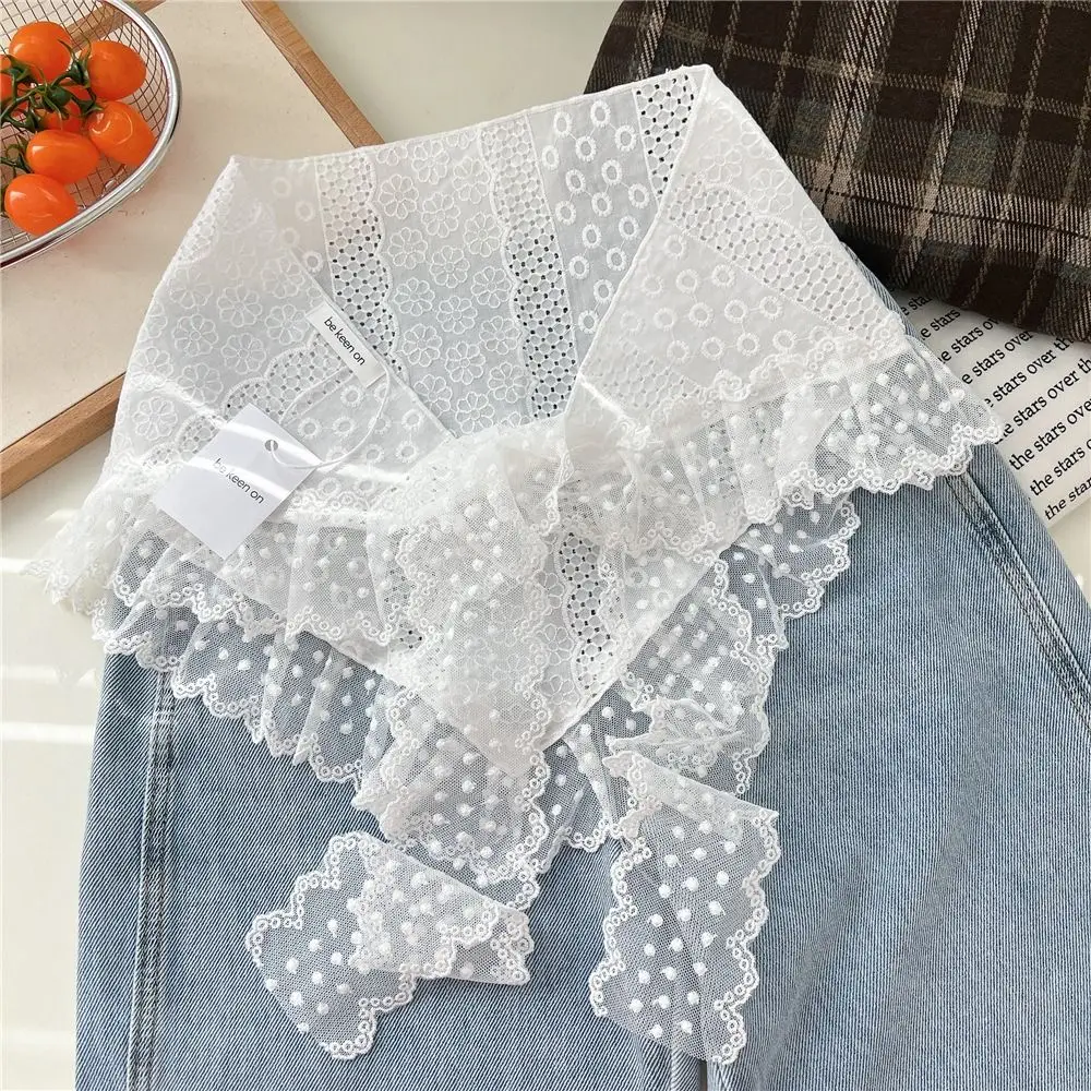 Embroidered Flower Lace Flower Hair Scarf Chic Bohemian Lace Mini Skirt Casual Y2K Streetwear Hollow Out Skirt Jeans Decoration - view 4