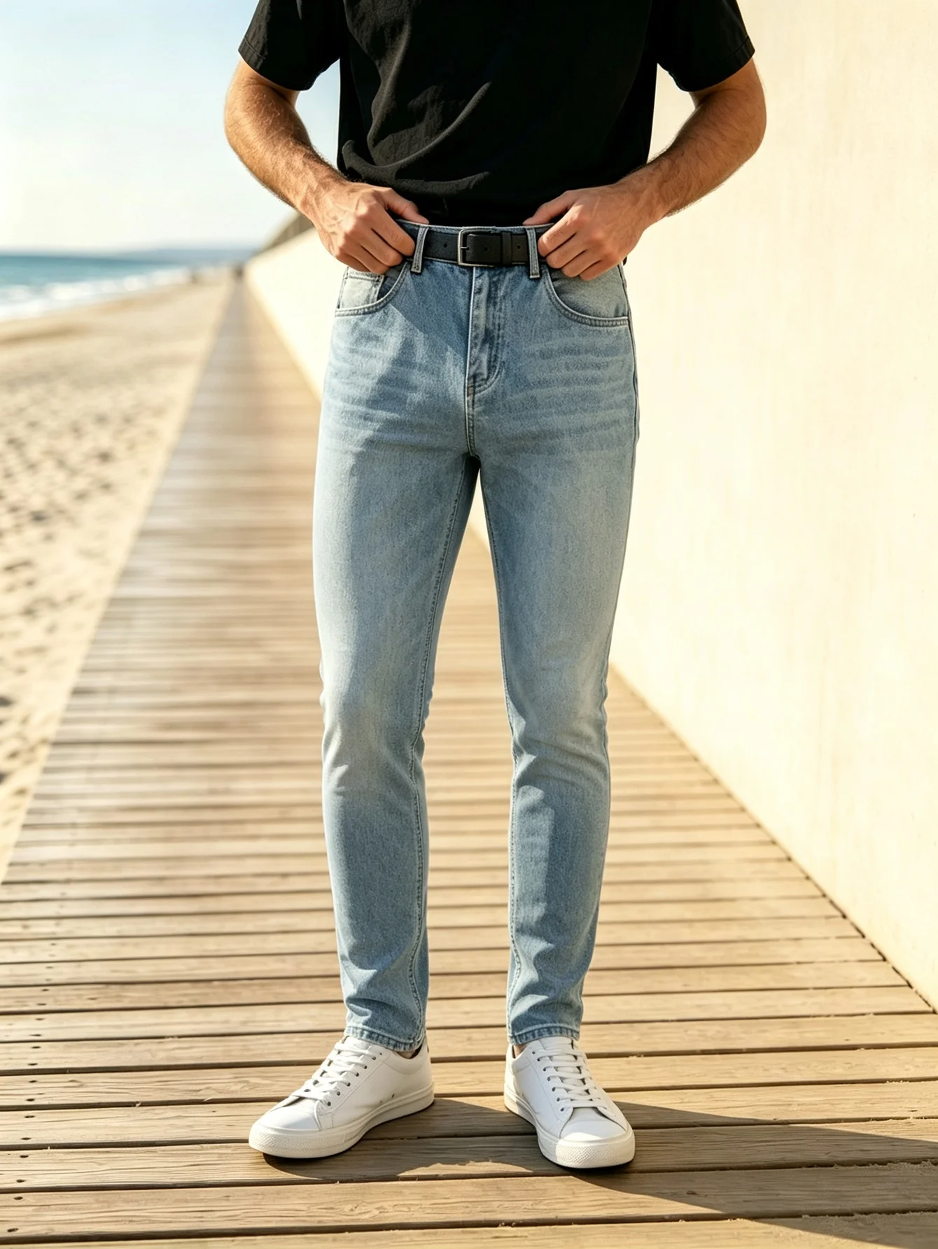 Men's Trendy Y2K Straight Denim Jeans, American Street Vintage Washed Pants, Casual All Match Trousers
