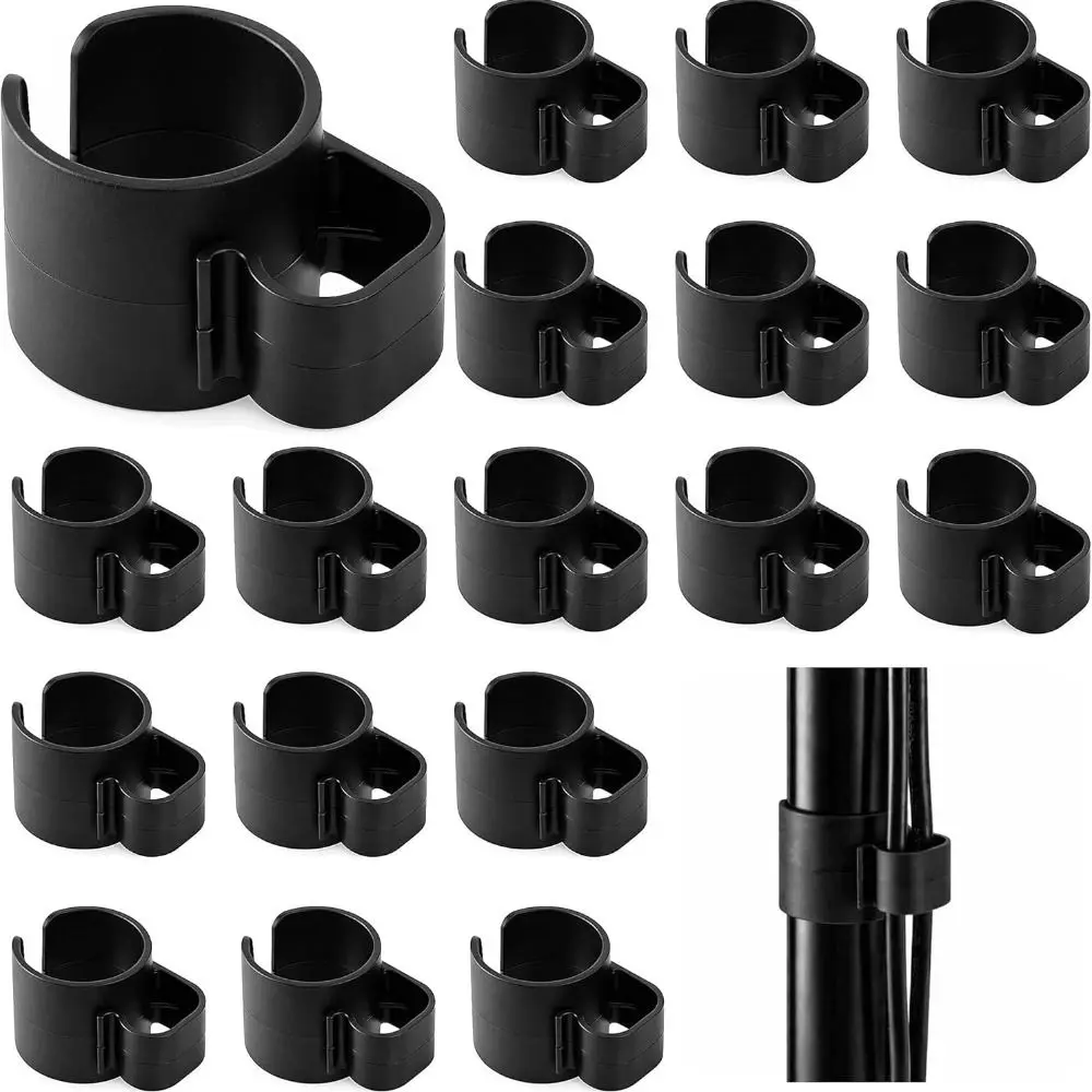 10pcs 15/20/25mm Speaker Pole Cable Clips Sturdy Reusable Stand Poles Cable Clip Universal Pole Cable Management Clips