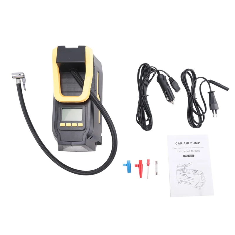 

M93K-автомобильный насос переменного/постоянного тока 12 В, портативный воздушный компрессор, цифровой воздушный насос со светодиодной подсветкой и длинными шнурами питания для дома