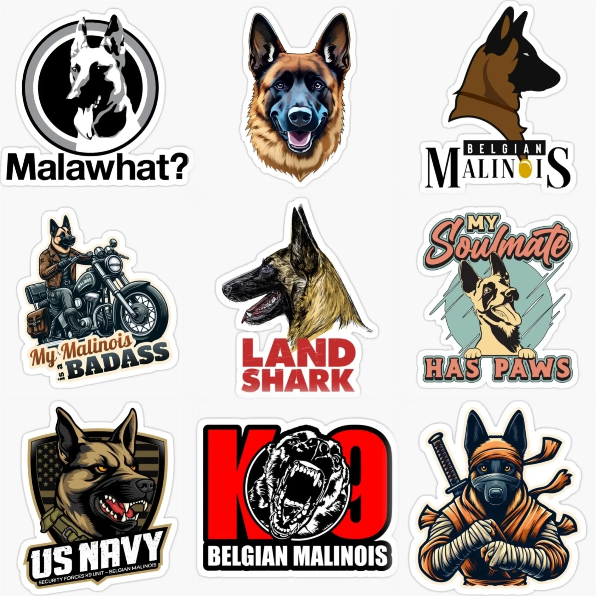 

Belgian Malinois Cute Pet Creative PVC Sticker for Decorate Car Van Bicycle Truck Helmet Window Fridge Wall Decal Accessories