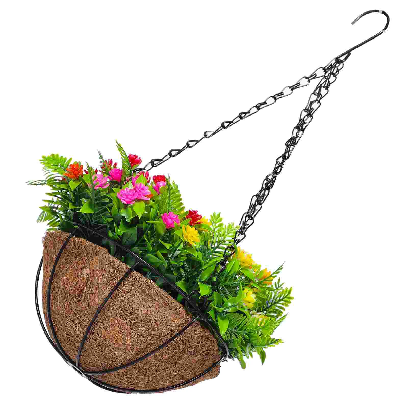 

Simulation Hanging Basket Flower Pot Flowers Artificial Plants Outdoor for Porch Fake Baskets outside Decor with