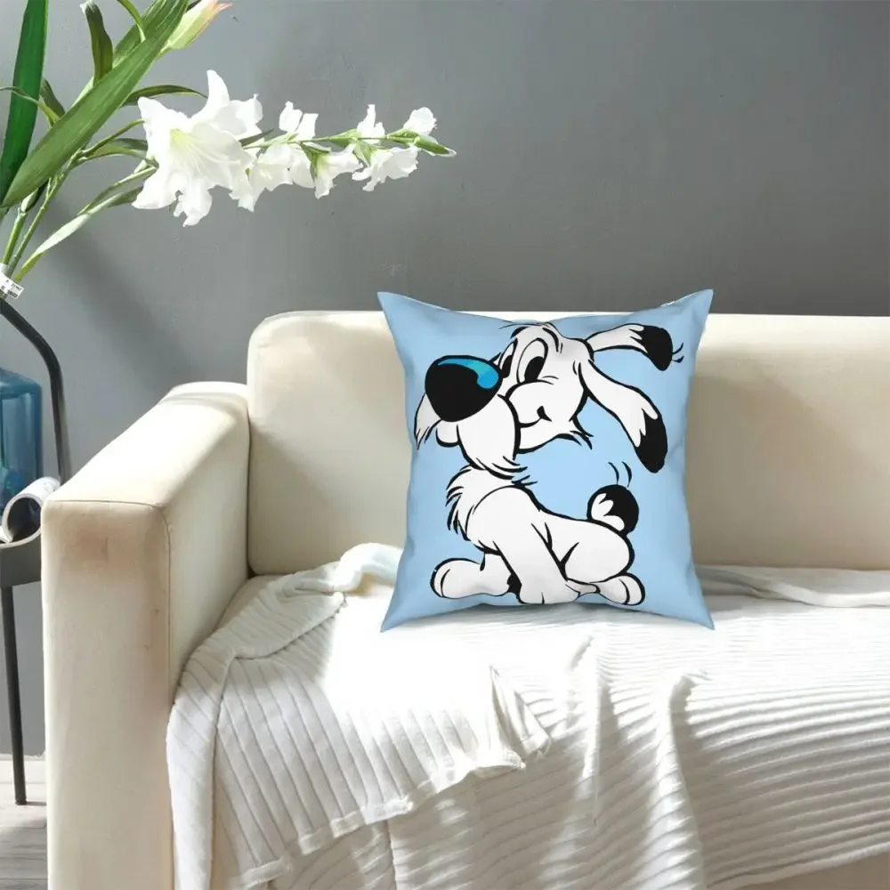 Asterix And Obelix Square Pillow Case Polyester Cushions for Sofa Dogmatix Idefix Ideafix Obelix Dog Fashion Pillowcase