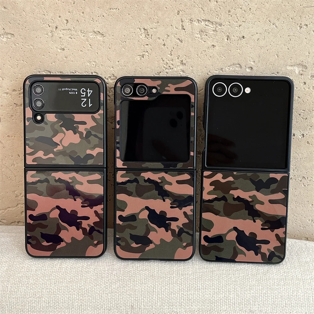 الفاخرة الملونة التمويه نمط قضية الهاتف لسامسونج Z فليب أضعاف 7 6 5 4 3 ZFold7 ZFlip7 للصدمات الوفير الغطاء الواقي