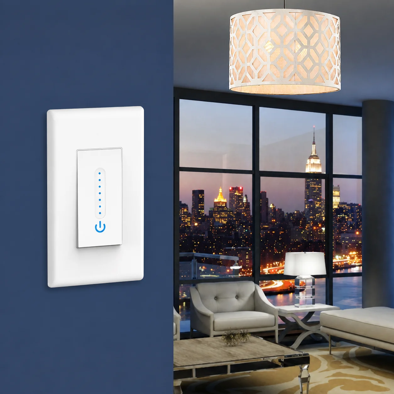XFOX Tuya WiFi Dimmer Switch Timing Function Voice & App Control Smart Life Light Dimmer Compatible With Alexa Google Home
