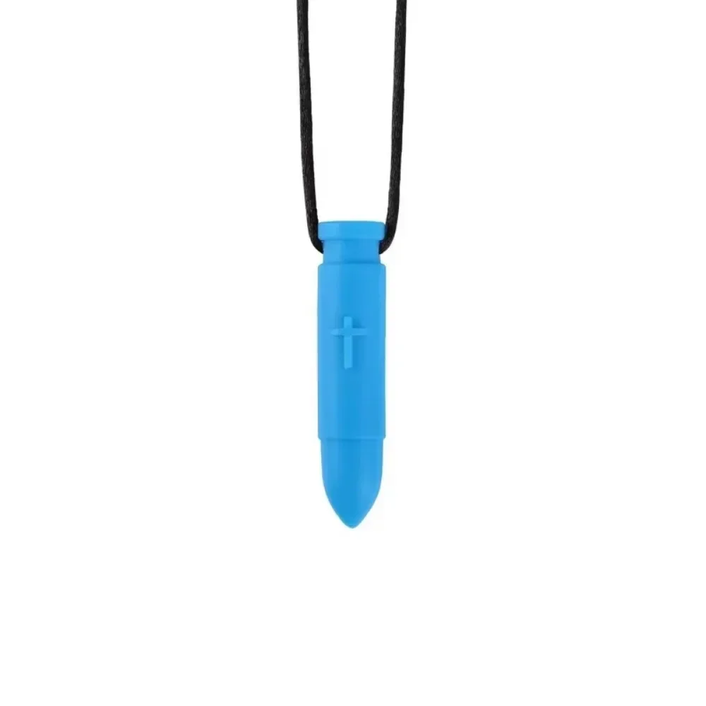 Baby Silicone Teether Kids Chew Sensory Necklace Autism ADHD Chidren Biting Chewing Therapy Toys Oral Chewy Training Pendant