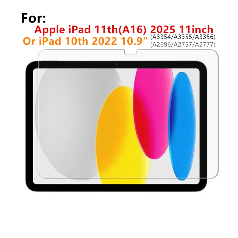2Pcs Tempered Glass Film For Apple iPad 11 A16 2025 11th Generation A3354 55 56 for iPad 10th 10.9 2022 Tablet Screen Protector