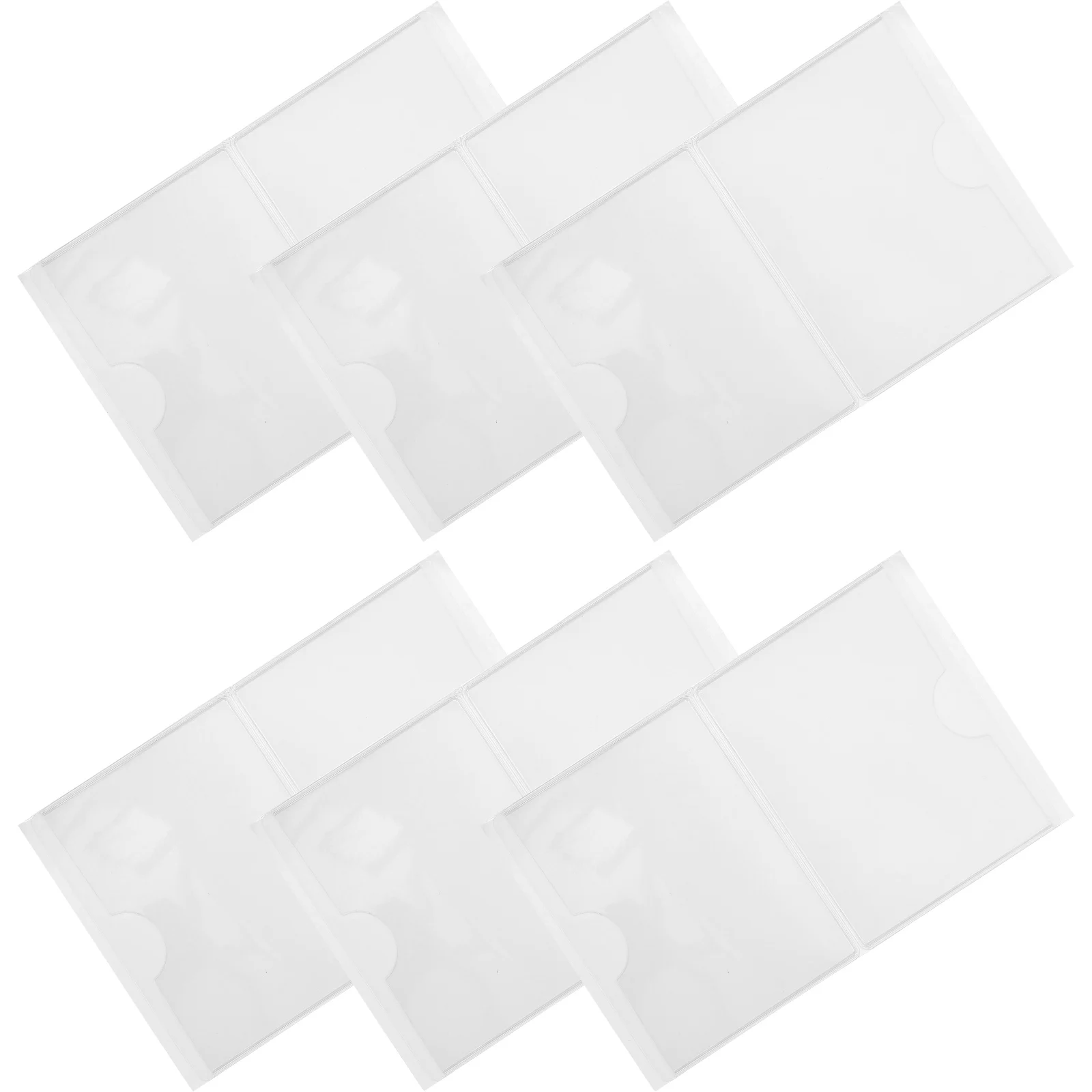 

12pcs Self Adhesive Card Holders Clear Plastic 9x7 5cm PVC Material Sticky Label Pockets Card Sleeves Bag Office Home