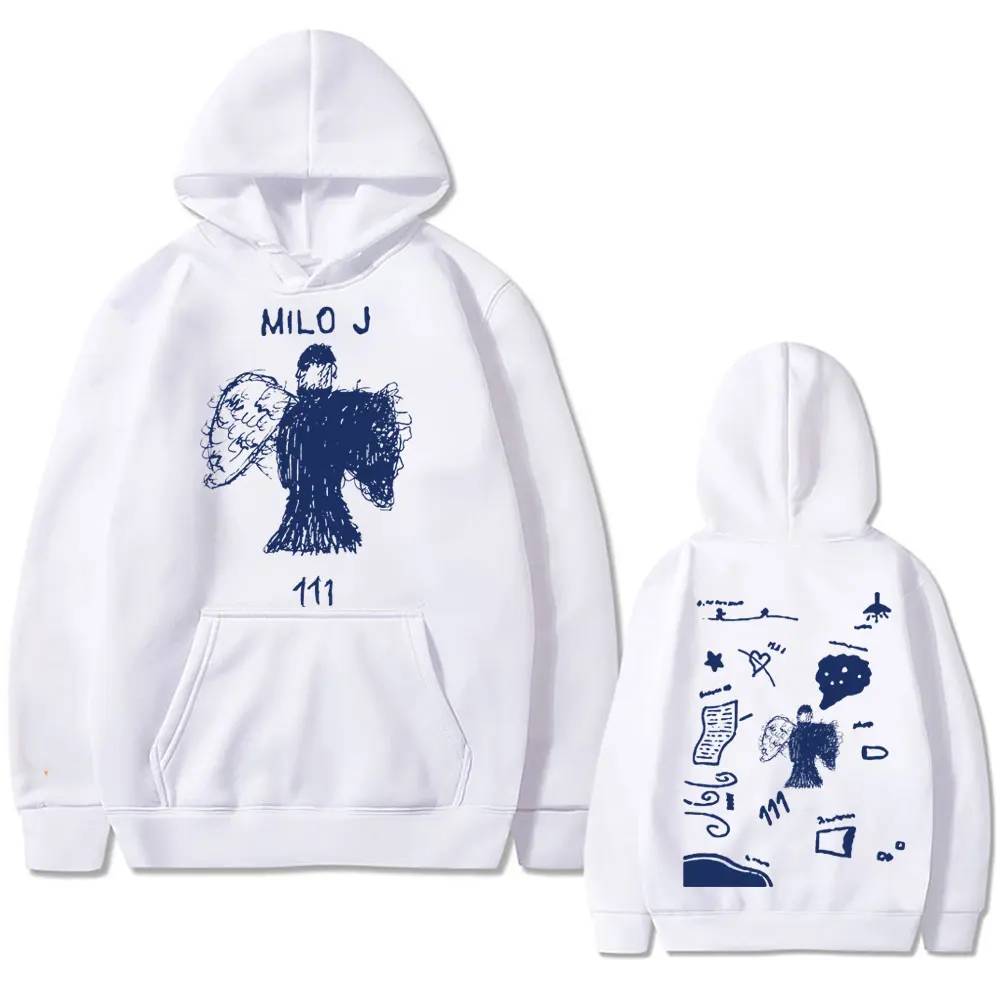 Rapper Milo J 111 Album Double Sided Graphic Hoodie Man Aesthetic Oversized Sweatshirt Men Women Hip Hop Fashion Casual Hoodies