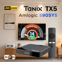TANIX TX5 TV BOX Android 14 AV1 Amlogic S905Y5 4G 32G 64G 4K 3D Video Wifi6 BT5.X Smart Media Player TVBOx