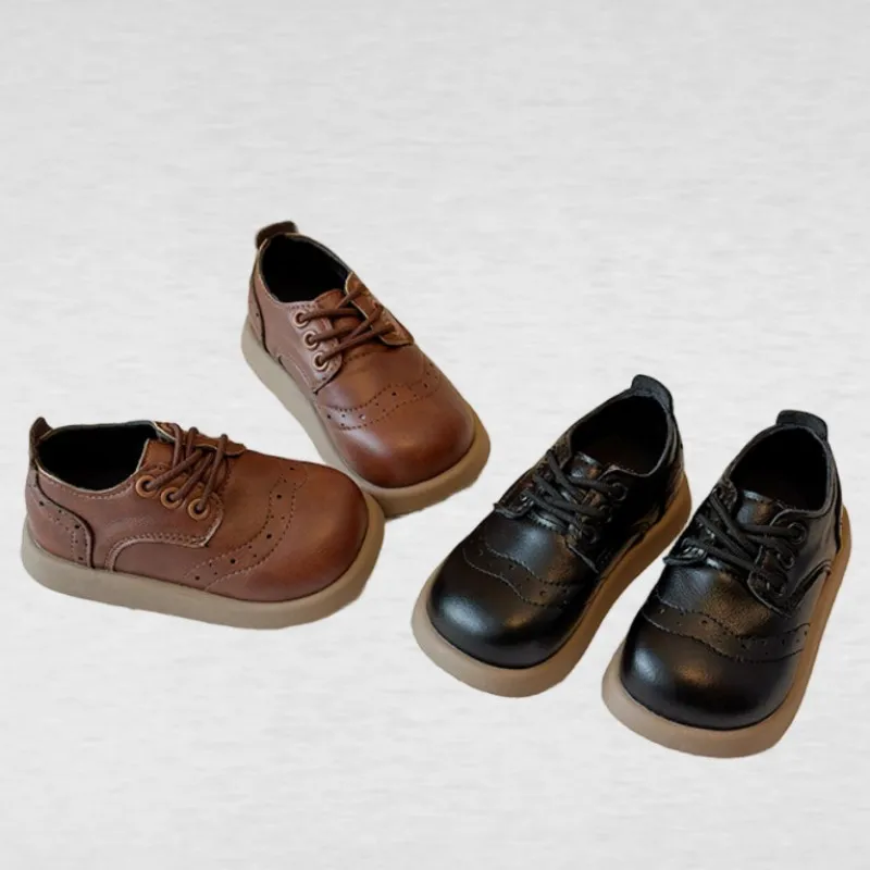 

Unisex Children's Leather Shoes Spring Autumn New Style Soft Soled Bean Shoes Baby Casual Size 21-30