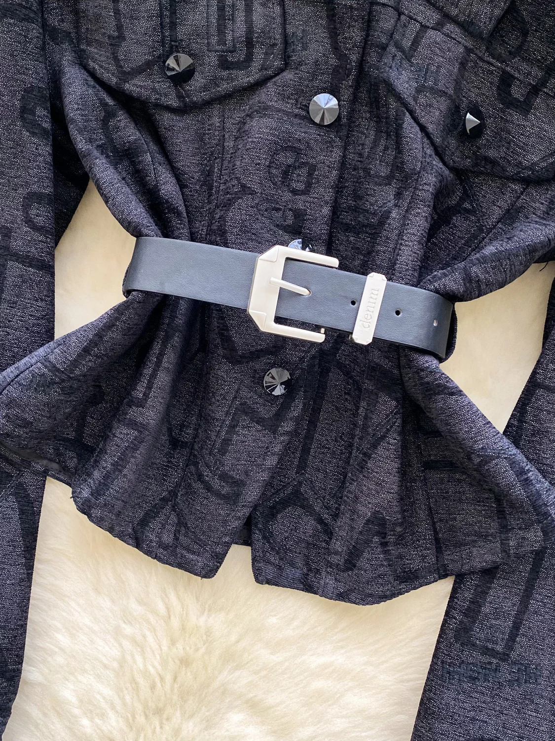 Chaqueta Retro E de Manga Larga con Estampado para Mujer, Ceco con Cinturón, Top Versátil de Otoño, Ajuste Hoado,...