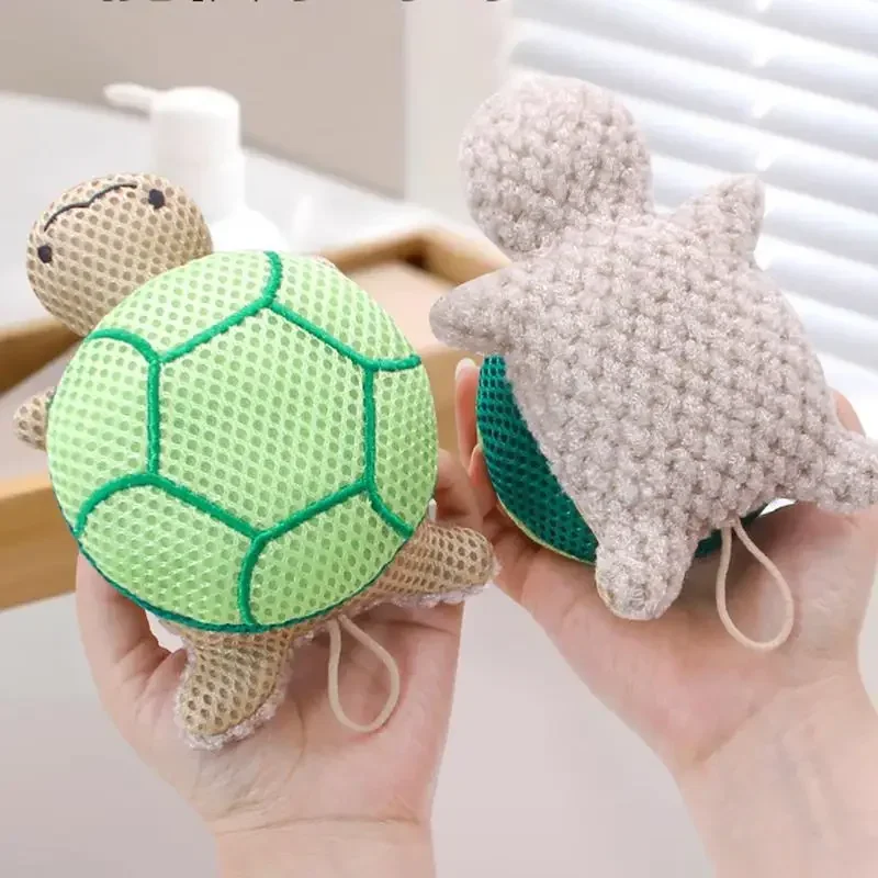 Turtle Body Scrubber Bath Sponge Ball Soft Exfoliating Brush Cleanser Household Shower Brush Bubble Sponge Cartoon Cleaning Tool