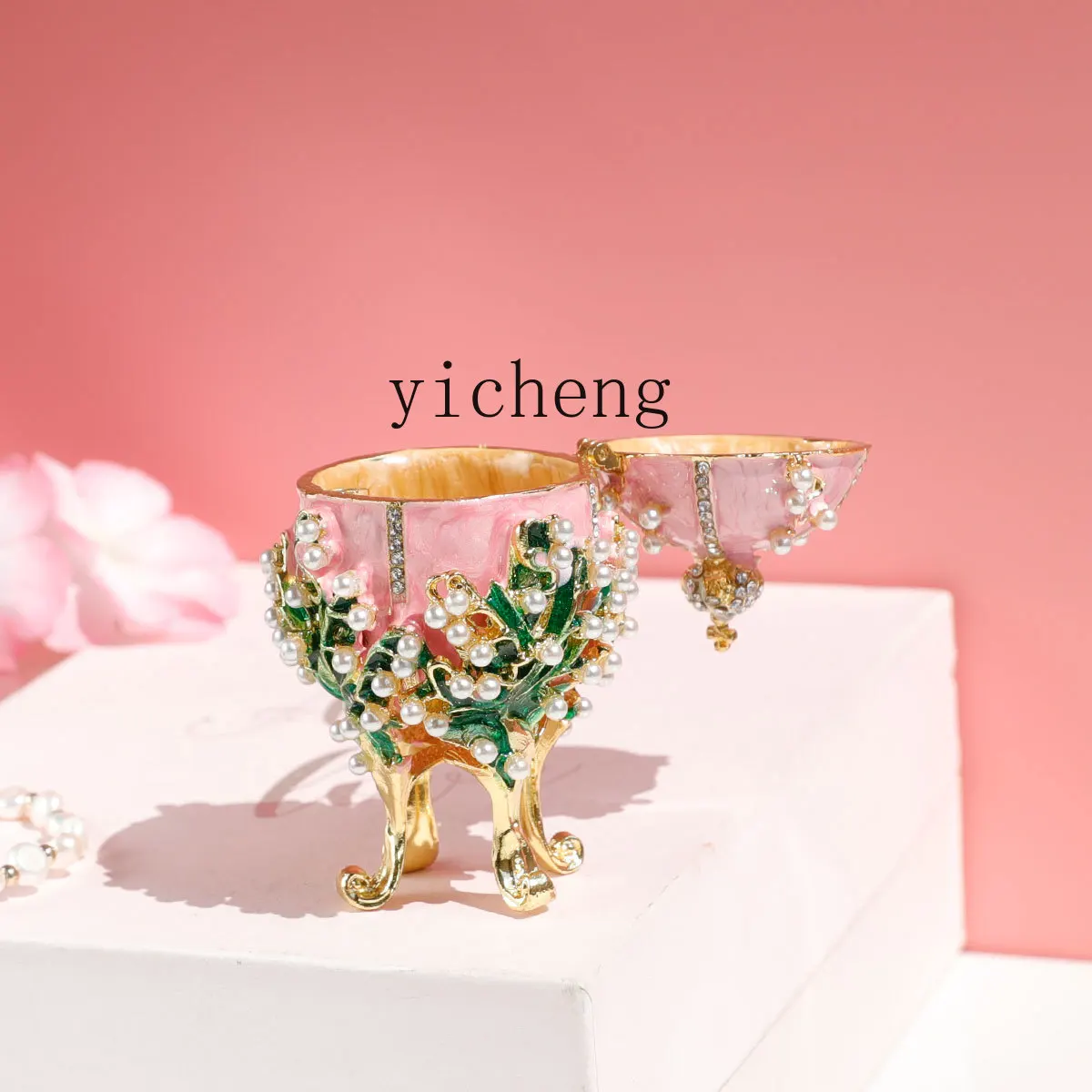 

TQH European Style Home Decoration Pearl Home Decoration Egg Jewelry Box