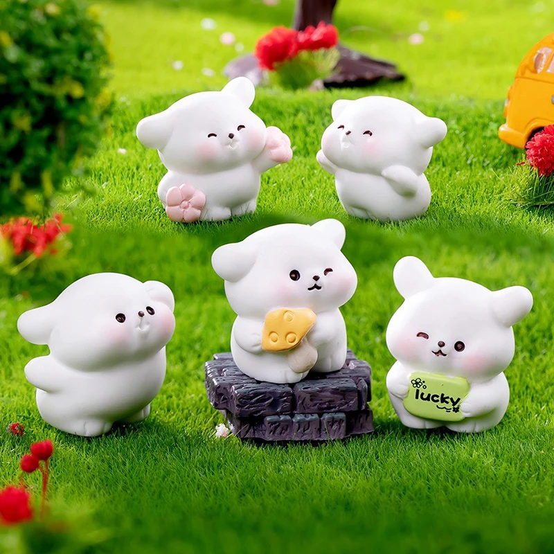 Micro Landscape Miniature Figurines Spring Outing Dog Animal Resin Ornament DIY Accessories Home Decoration