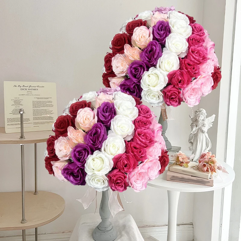 50CM Artificial Rose Flowers Ball Arrangement Wedding Decor Floral Ball Table Centerpiece Flower Event Prop Wedding table decor