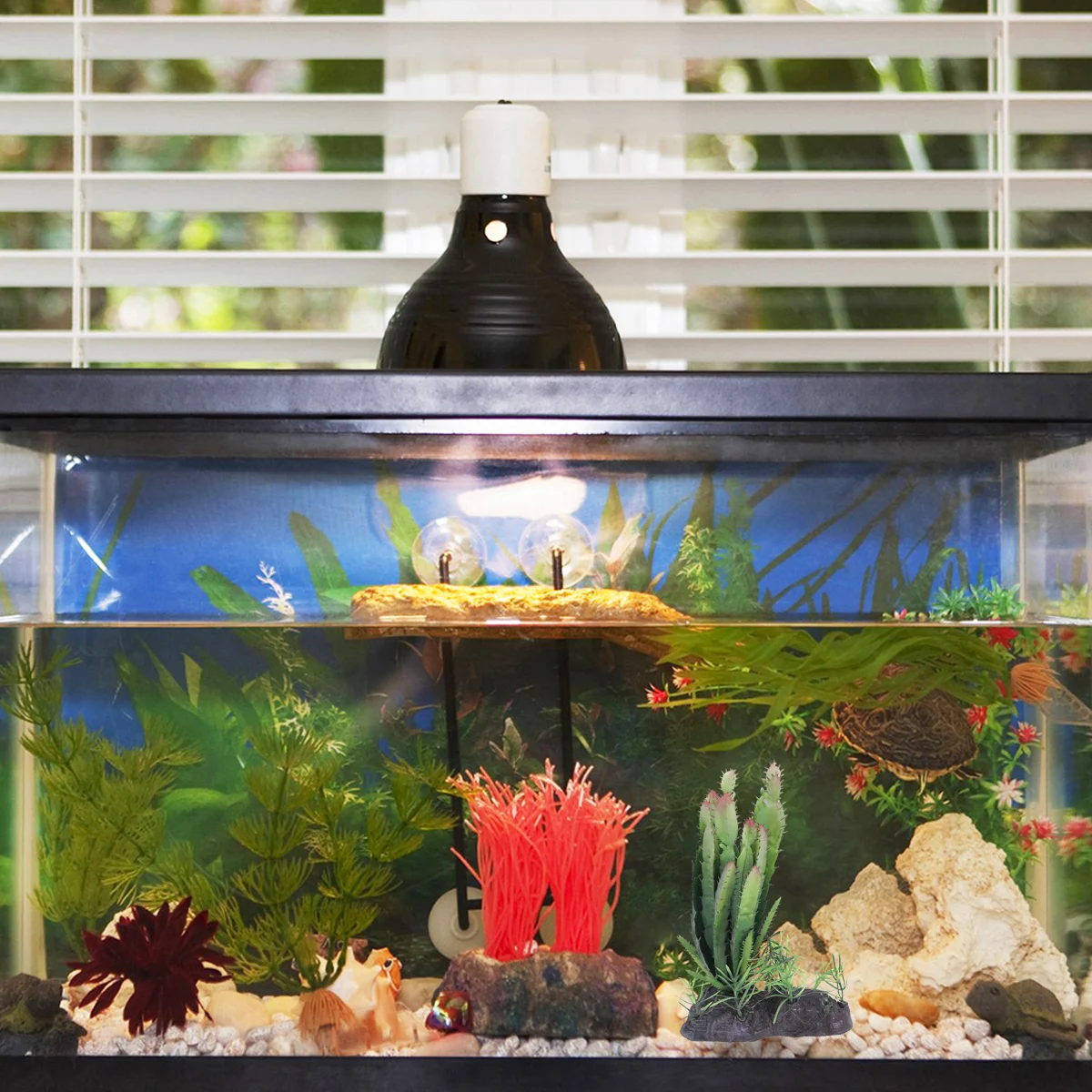 

Simulated Aquatic Plants Reptile Terrarium Decor Artificial Plant Fake Grass Pet NestDecoration Enclosure Ornament Long Lasting