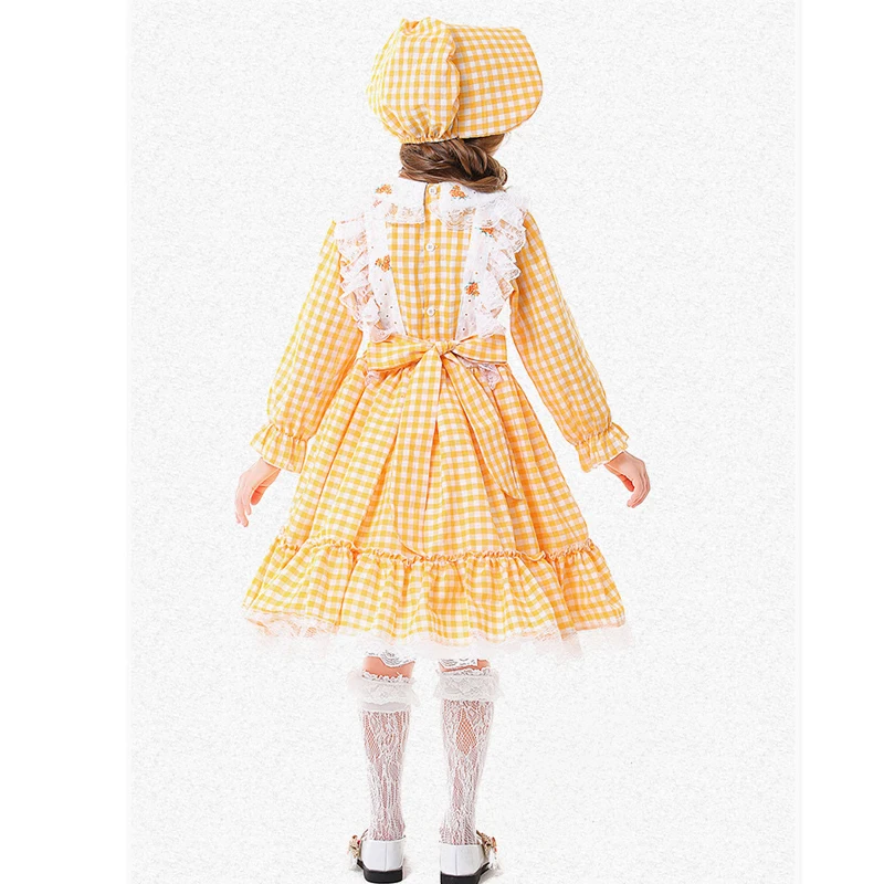 Girl Little House On The Prairie Costume Pioneer Girl Thanksgiving Outfit Cosplay Carnival Halloween Fancy Party Dress