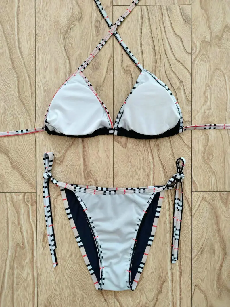 Maillot de bain noir et blanc, sexy, à la mode, ensemble deux pièces, soutien-gorge push-up, pour femmes, vêtements de plage, 2025