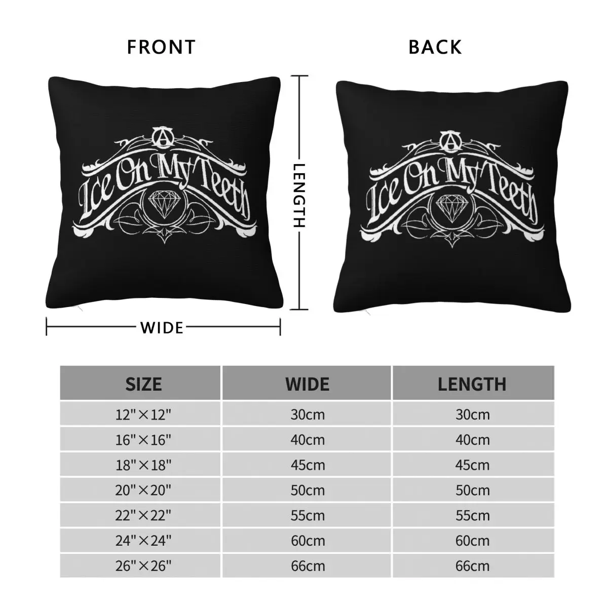 Ice On My Teeth Song Square Pillowcase Polyester Linen Velvet Creative Zip Decorative Room Cushion Cover