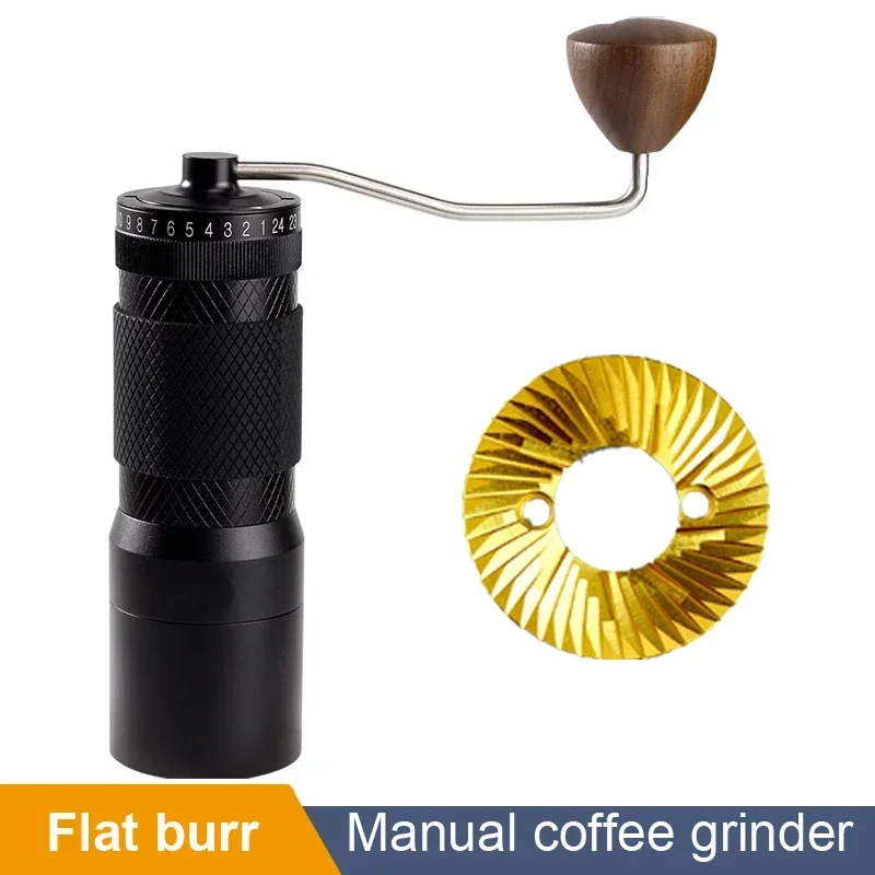 49MM Core Hand Crank Titanium Flat Burr Espresso Coffee Grinder Milling，Applied To Hotels, Businesses, Homes, Etc