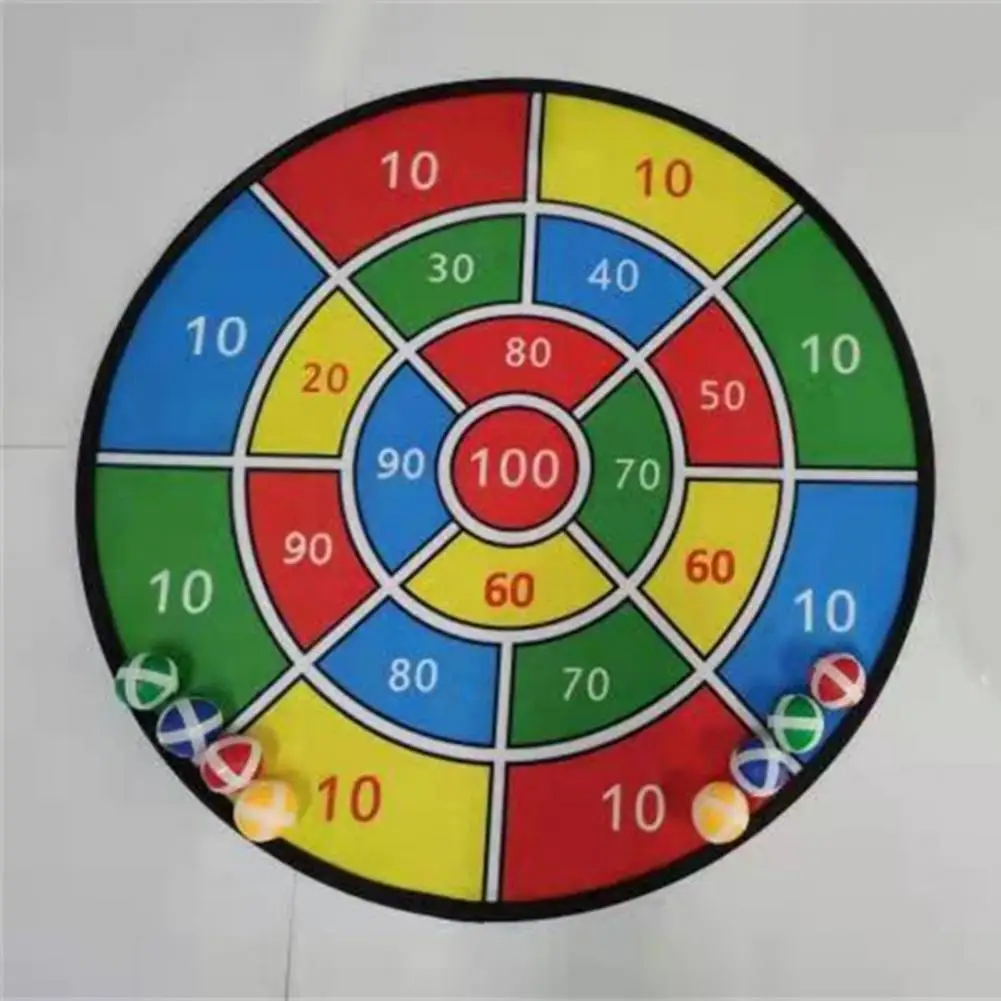 Decompression Throwing Target Ball Toy Print Gooey Ball Dart Board Wall-mounted Kids Throwing Toy with Stickiness