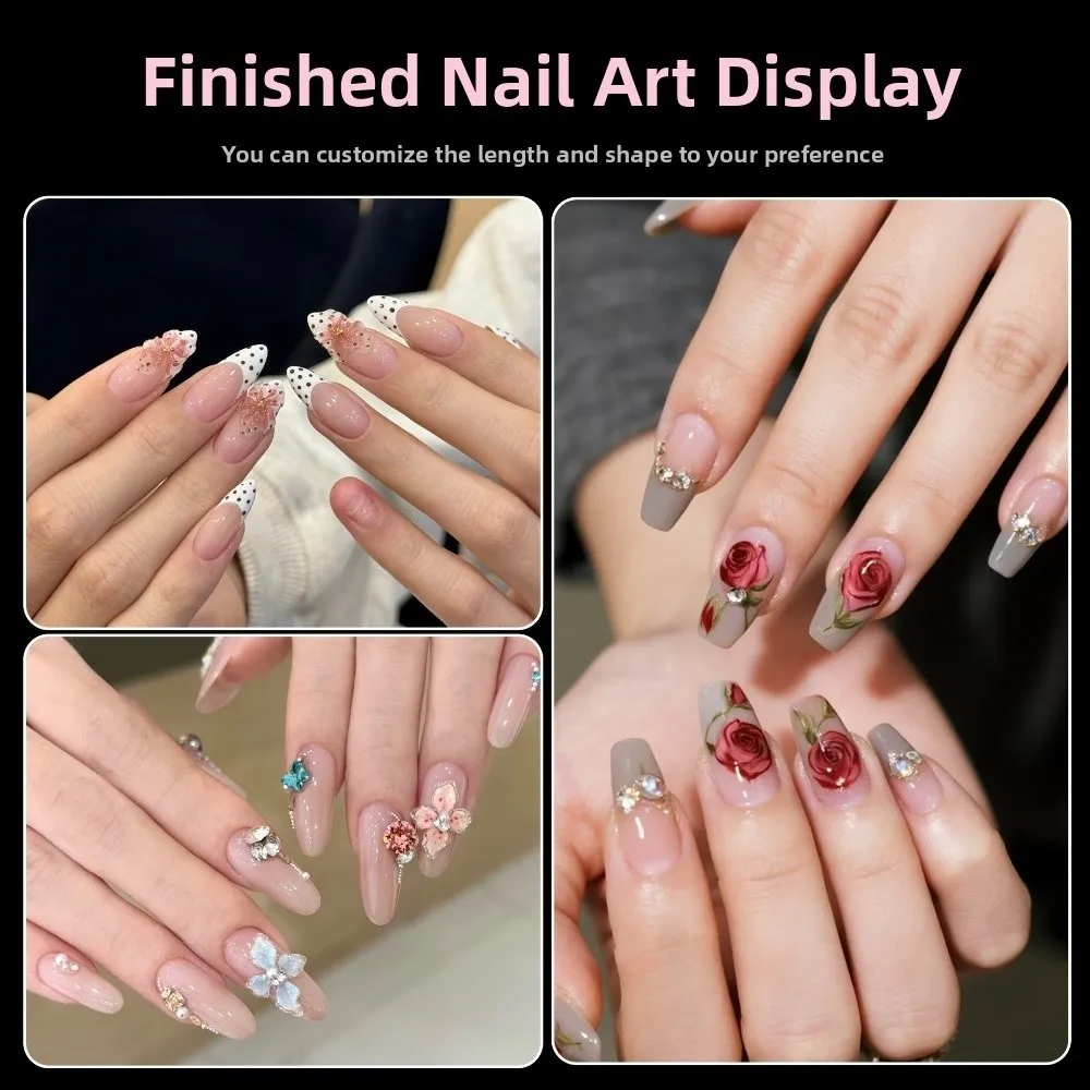 140PCS Matte Surface French Nail Dual Forms with Inner French Line Quick Extension Acrylic Nail Art Mold 14 Sizes Reusable