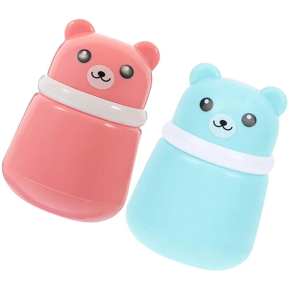 2 Pcs Body Powder Container Baby Puff Box Travel Talcum Dispenser Portable Toddler