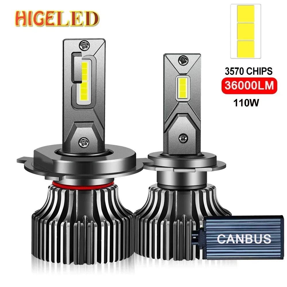 H4 H7 Светодиодная фара 110 Вт 36000LM Фара H7 LED Canbus H1 H4 H8 H9 H11 9005 9006 HB3 HB4 Светодиодная лампа 12 В 24 В Турбола для автомобиля