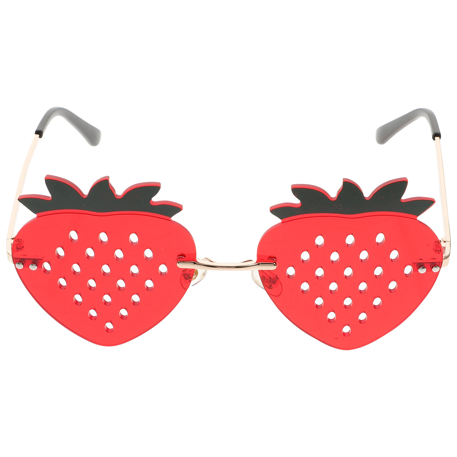 

Strawberry Rimless Sunglasses Fun Star Frameless Trendy Funny Photo Props Beach Party Accessories Cool Fashion Style Summer