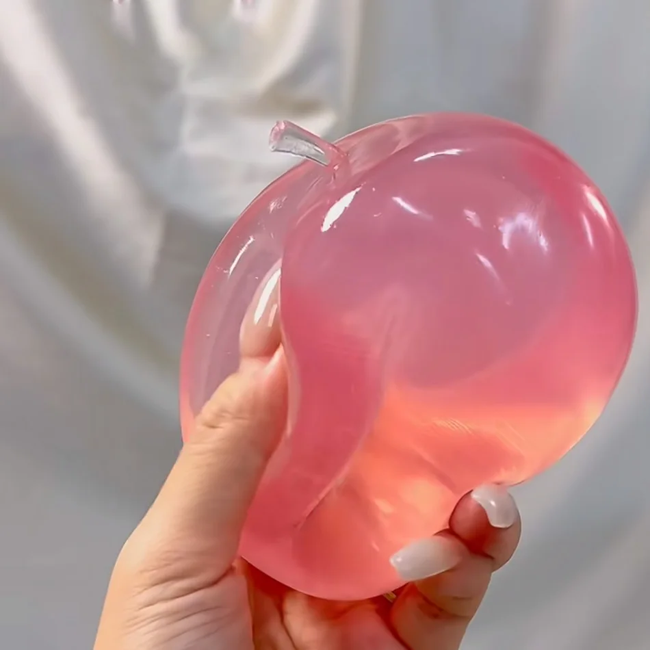 ASMR Apfel-Formbarer Stressball Kokosnussöl Quetschbarer Transparenter Apfel Nicht-Springender Quetschball Sensorisches Spielzeug Stressabbau-Spielzeug – Detail 9