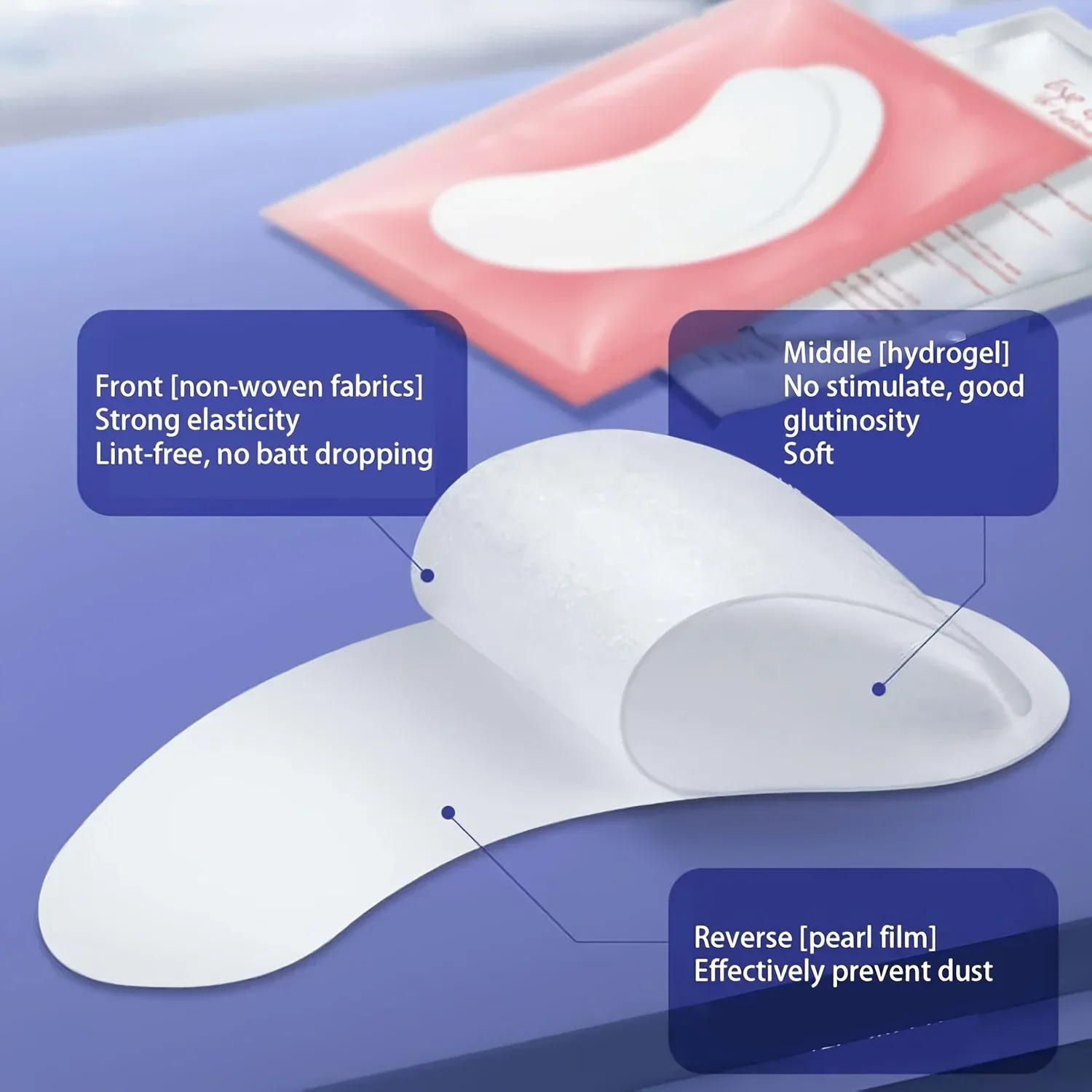 50 คู่ขนตาสําหรับขนตา Eye Pads หมอนทิ้ง Patch ภายใต้ Lash เคล็ดลับ Lint ฟรีสติกเกอร์แต่งหน้า