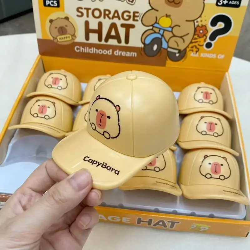 New Trendy Capibala Figurine Blind Box Mysterious Surprise Creative Hat Storage Key Clip Capybara Figurine Backpack Pendant