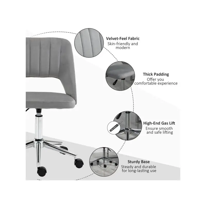Ergonomic Home Office Chair, Adjustable Height, Modern Design, Comfortable Seat for Gaming & Work