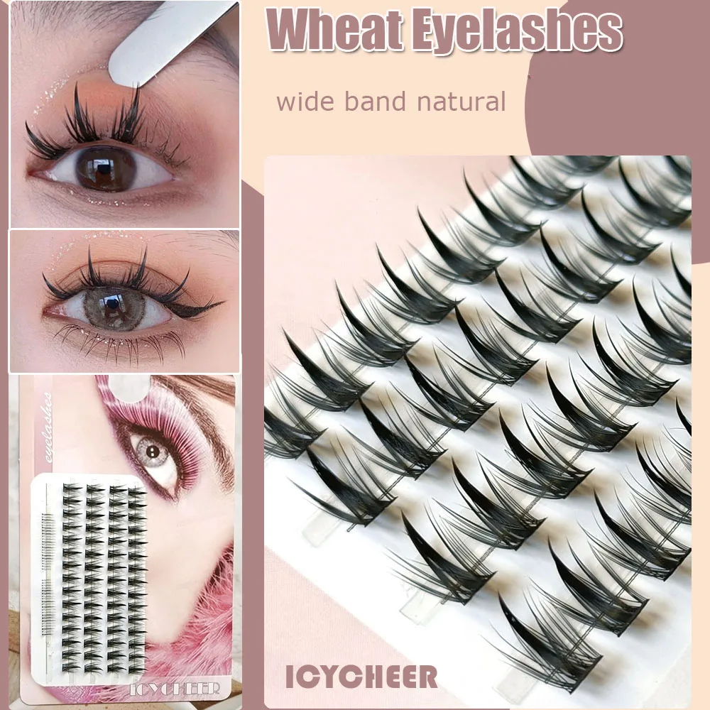 Wheat Fluffy Single Cluster False Lashes Premade Volume Fans Individual Eyelash Segmented Natural Fake Lashes Eye Extension