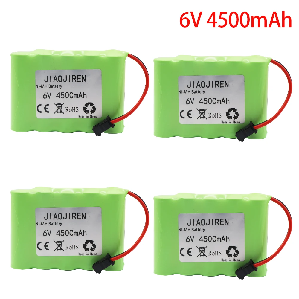 Upgrade 6v 4500mah NiMH Battery For Rc Toys Cars Tank Truck Robots Guns Boats AA Ni-MH 6v Rechargeable Battery Pack 3000mAh