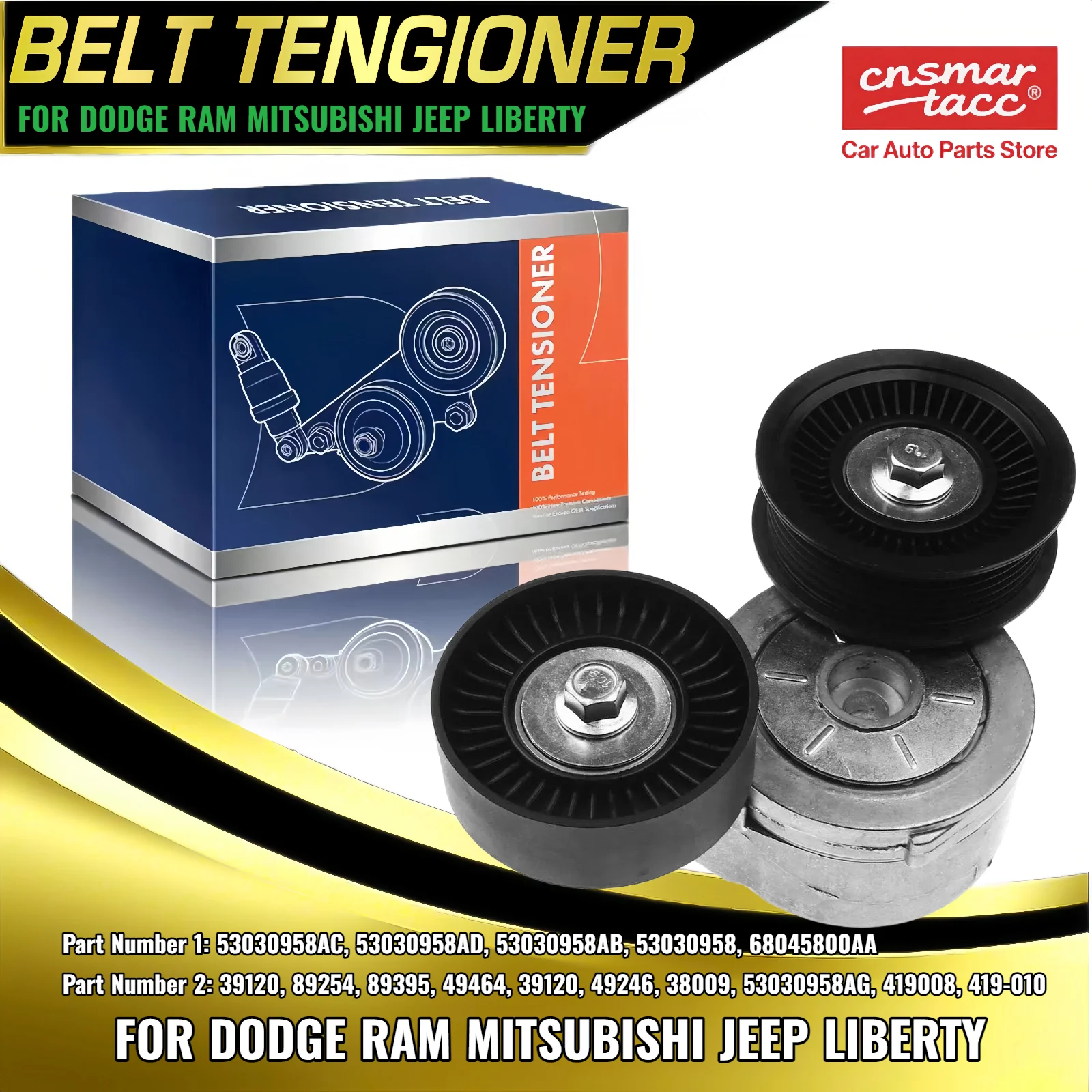 

Натяжитель ремня с двойным шкивом для Dodge Ram Dakota Jeep Liberty Grand Cherokee 53030958AC 53030958AD 53030958AB 68045800AA