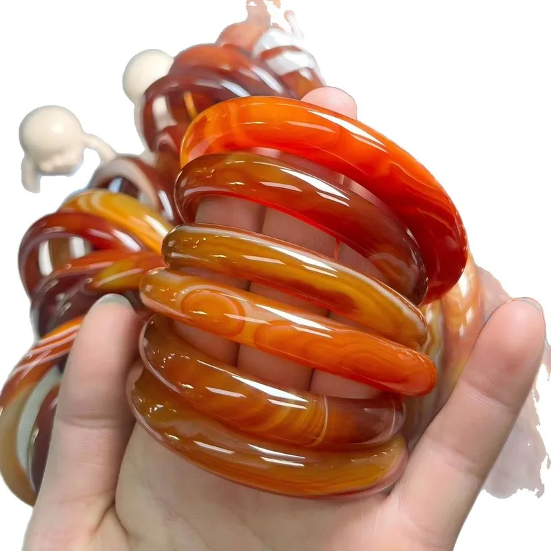 and red agate with twisted thread pattern, bracelet, jade bangle 5