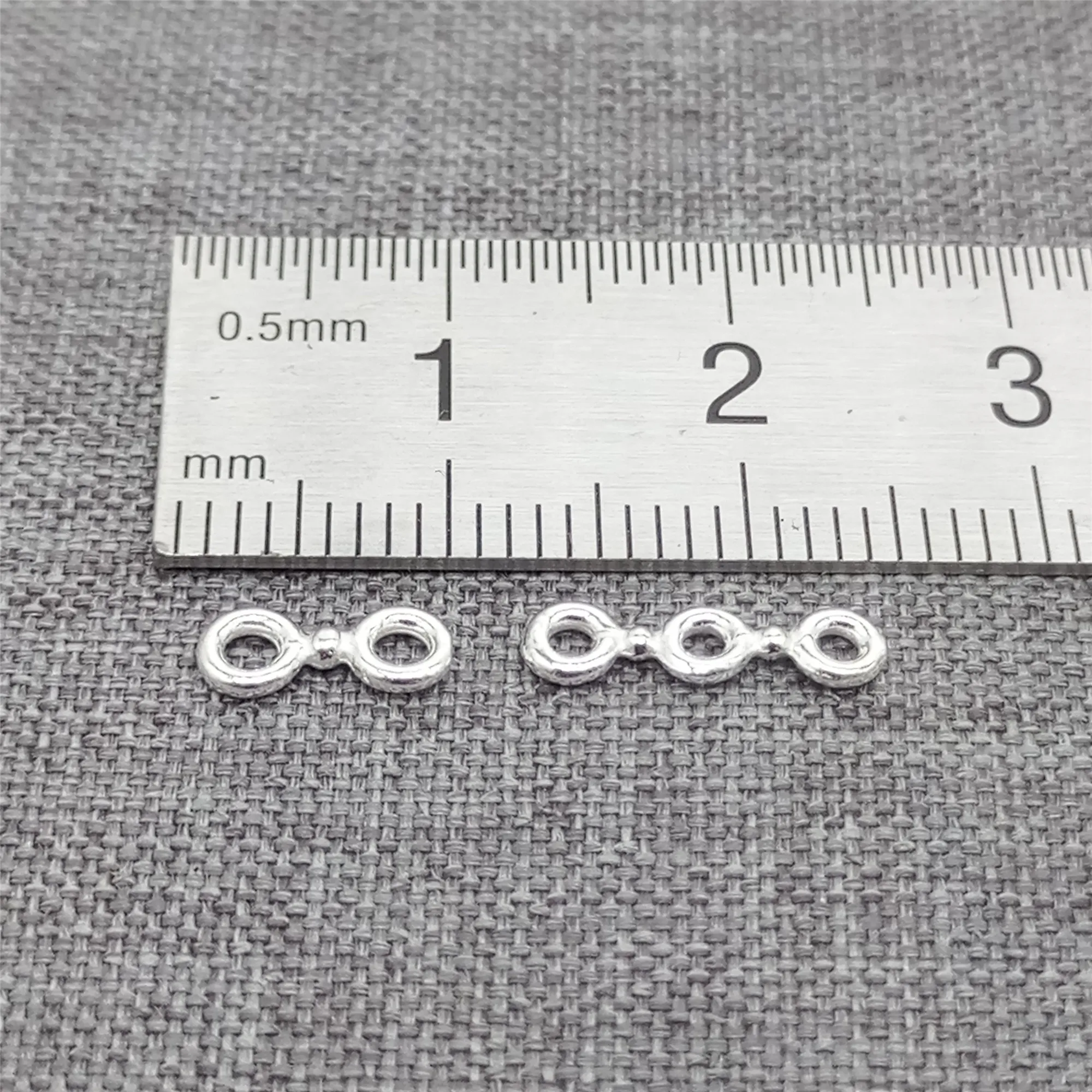 15 Pieces 925 Sterling Silver Small Two or Three Hole Bar Spacer Beads