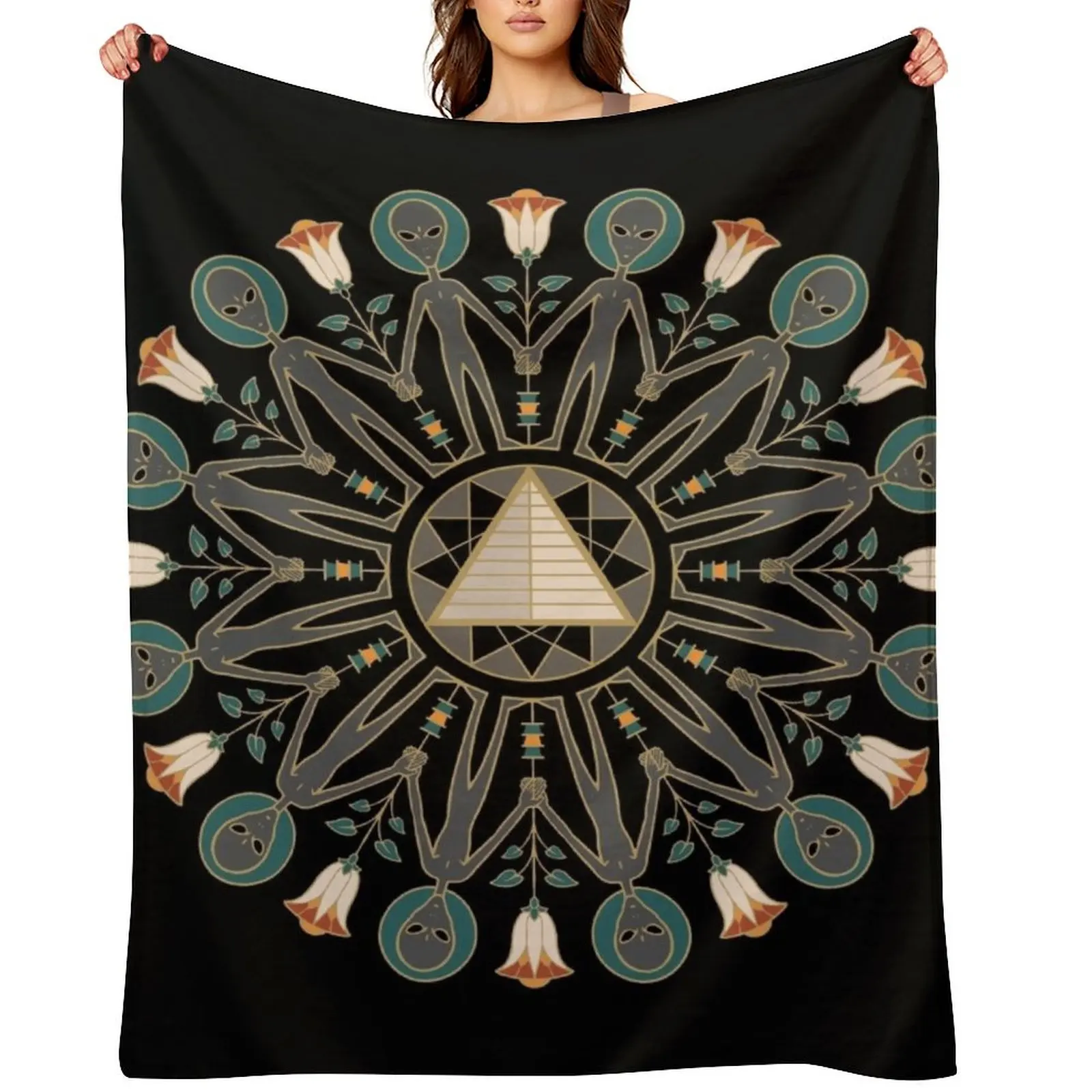 

Ancient Astronauts Throw Blanket Flannels heavy to sleep christmas gifts Multi-Purpose Blankets