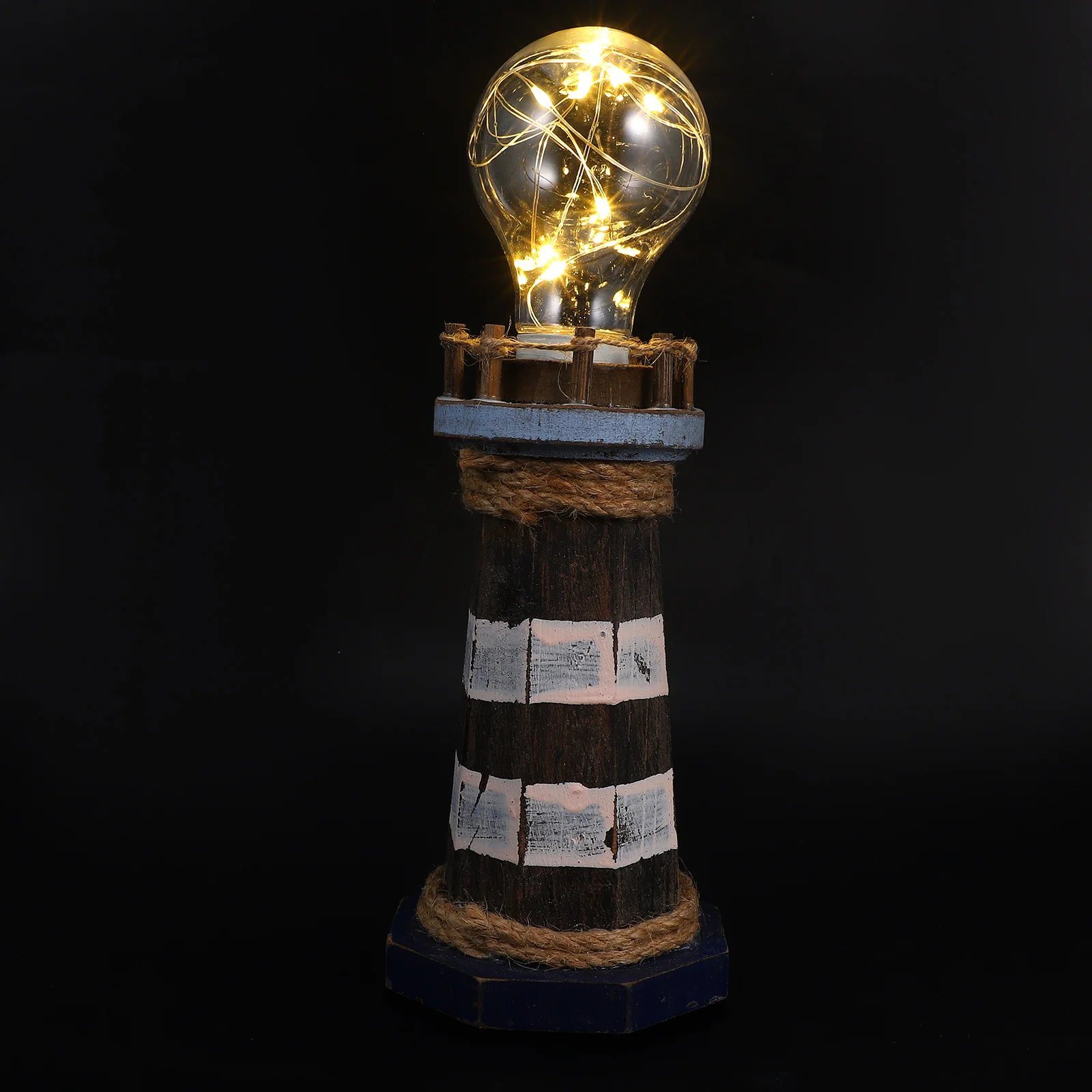 

Mediterranean Retro Coastal Decor Warm LED Led Retro Desktop Lighthouse Light Led Lighthouse Light Reading Table Lamp