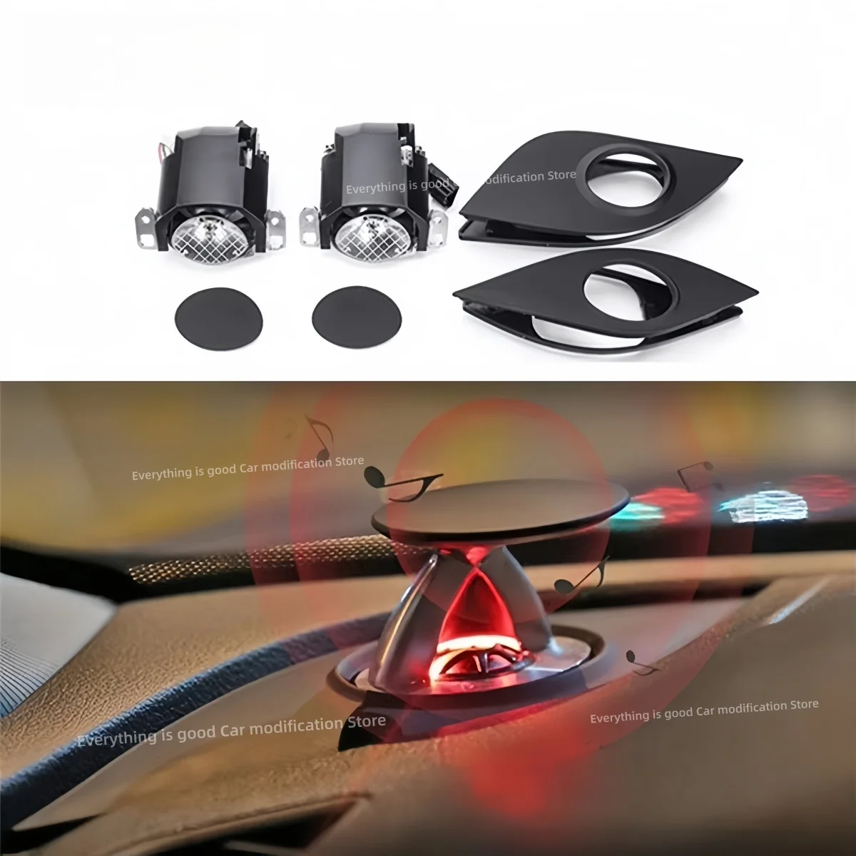 Speaker cover suitable for Audi A4 instrument panel horn tweeter automatic lift 30-color ambient light original car agreement
