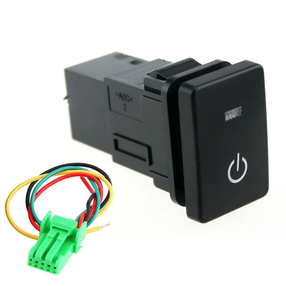 DC 12V Blue LED Power Lights Push Button Switch Laser ON-OFF Switch Operation For Toyota For Camry For Prius For Corolla