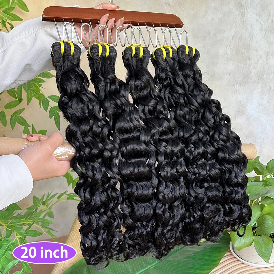 fasci-di-capelli-umani-a-onde-d'acqua-doppia-trama-1b-colore-nero-naturale-100-capelli-vergini-grezzi-vietnamiti-per-extension-all'ingrosso